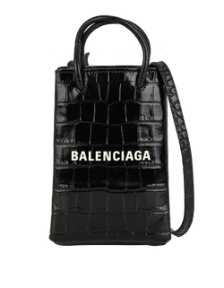 Mini Shopping Tote, Leather, Black, 568024, DB, 2*